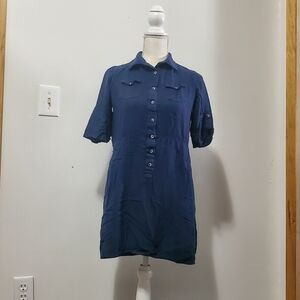 Fun & Flirt Navy Blue Shirtdress